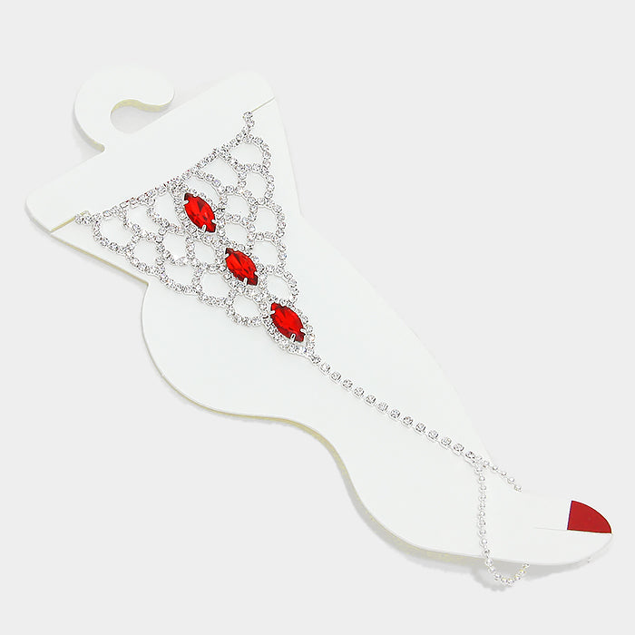 Crystal rhinestone marquise scale anklet