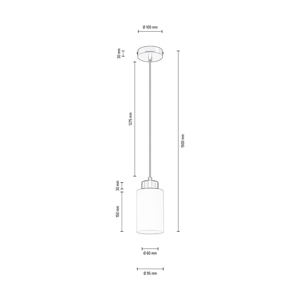 Bosco Lampa Wisząca 1xE27 Max.60W Czarny/Biały