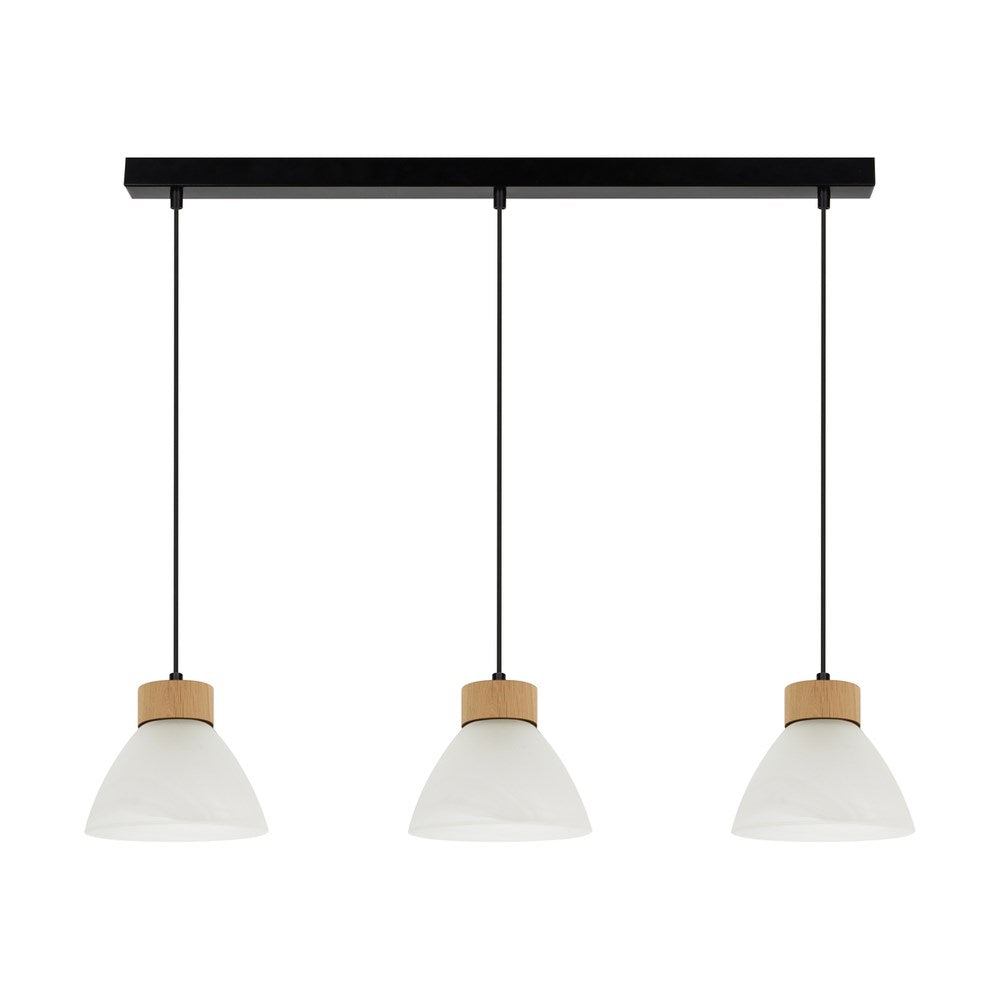 Prahas Lampa Wisząca 3xE14 Max.40W Czarny/Dąb/Biel