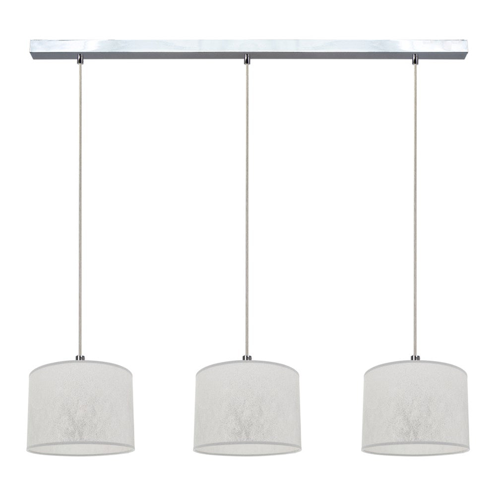 Prata Lampa Wisząca 3xE27 Max.40W Chrom/Transparentny/Srebrny