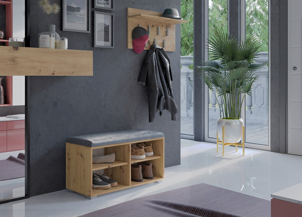 SZAFKA NA BUTY SIEDZISKO OPAL 4P DĄB ARTISAN