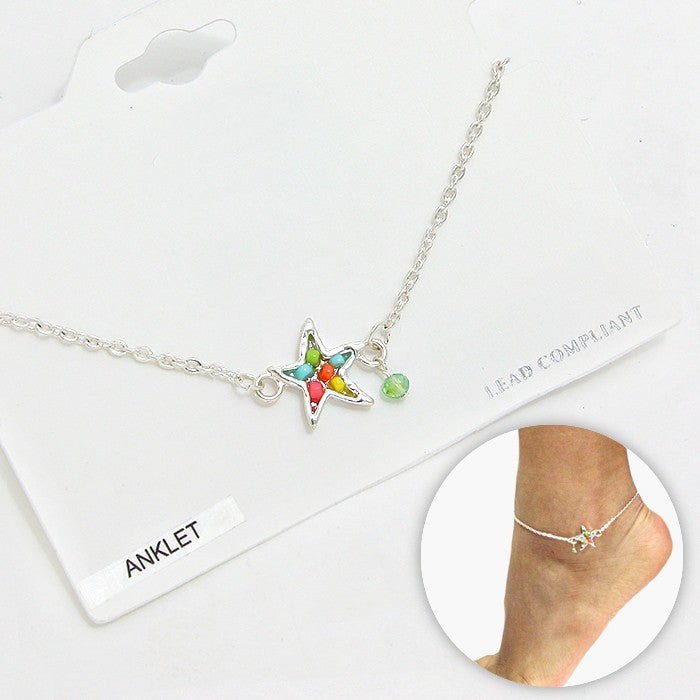 Colorful Bead Starfish Anklet