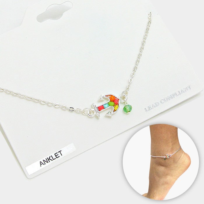 Colorful Bead Anchor Anklet