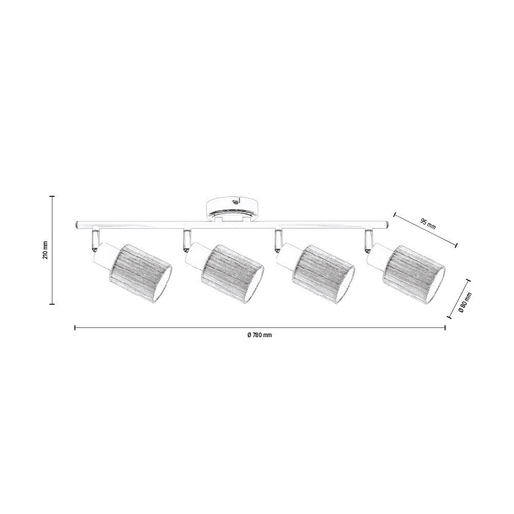 Carla Lampa Sufitowa 4xE14 Max.9W Czarny/Czarny