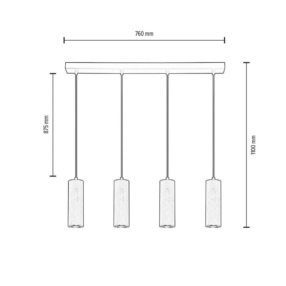 Pipe Lampa Wisząca 4xGU10 LED 5W Czarny/Orzech