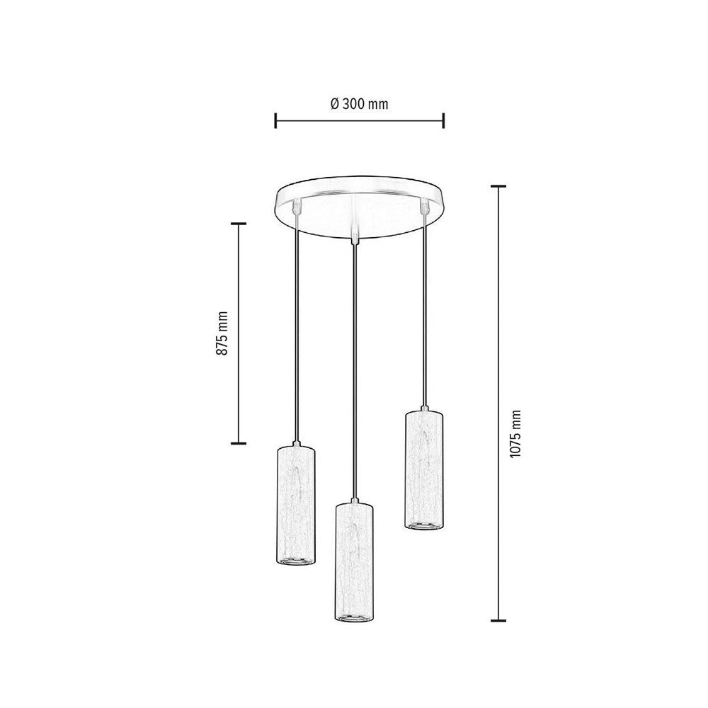 Pipe Lampa Wisząca 3xGU10 LED 5W Czarny/Orzech v2