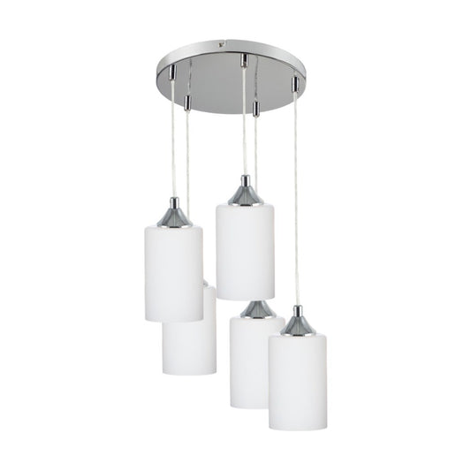 Bosco Mix Lampa Wisząca 5xE27 Max.60W Chrom/Transparentny PVC/Biały