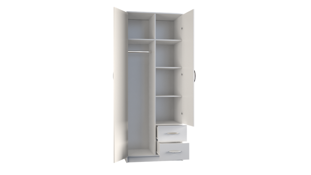 SZAFA ROMANA 80 DRZWI 2 SZUFLADY 80CM BIAŁA