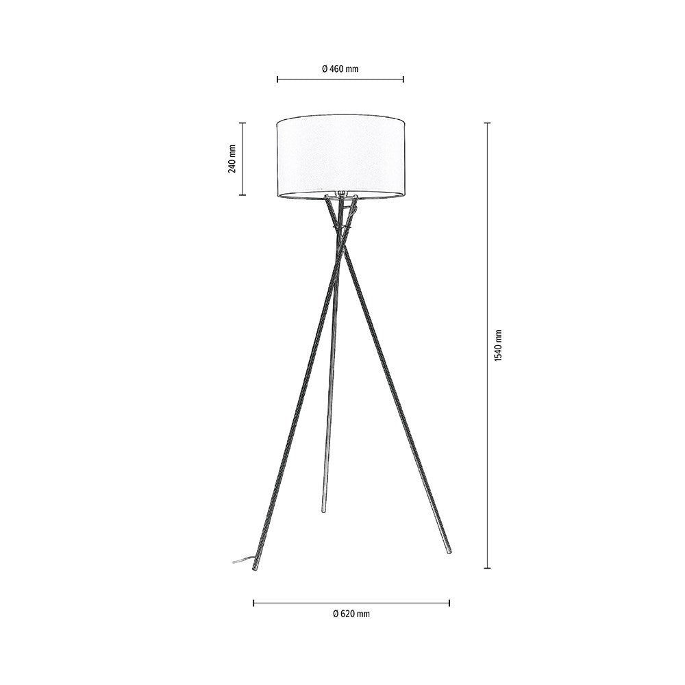 Hugo Lampa Podłogowa 1xE27 Max.40W Satyna/Transparentny/Biały