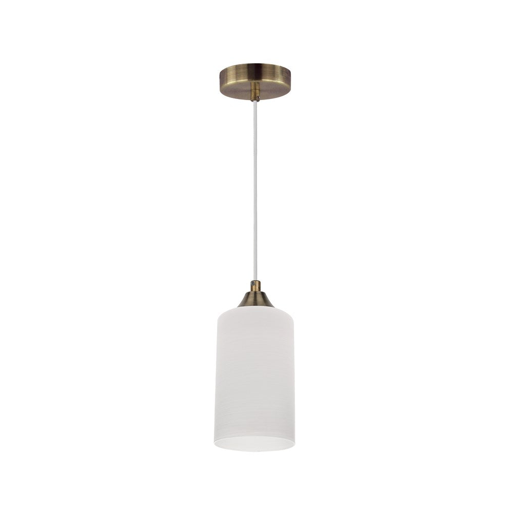 M&M Lampa Wisząca 1xE27 60W Patyna/Transparentny/Biały