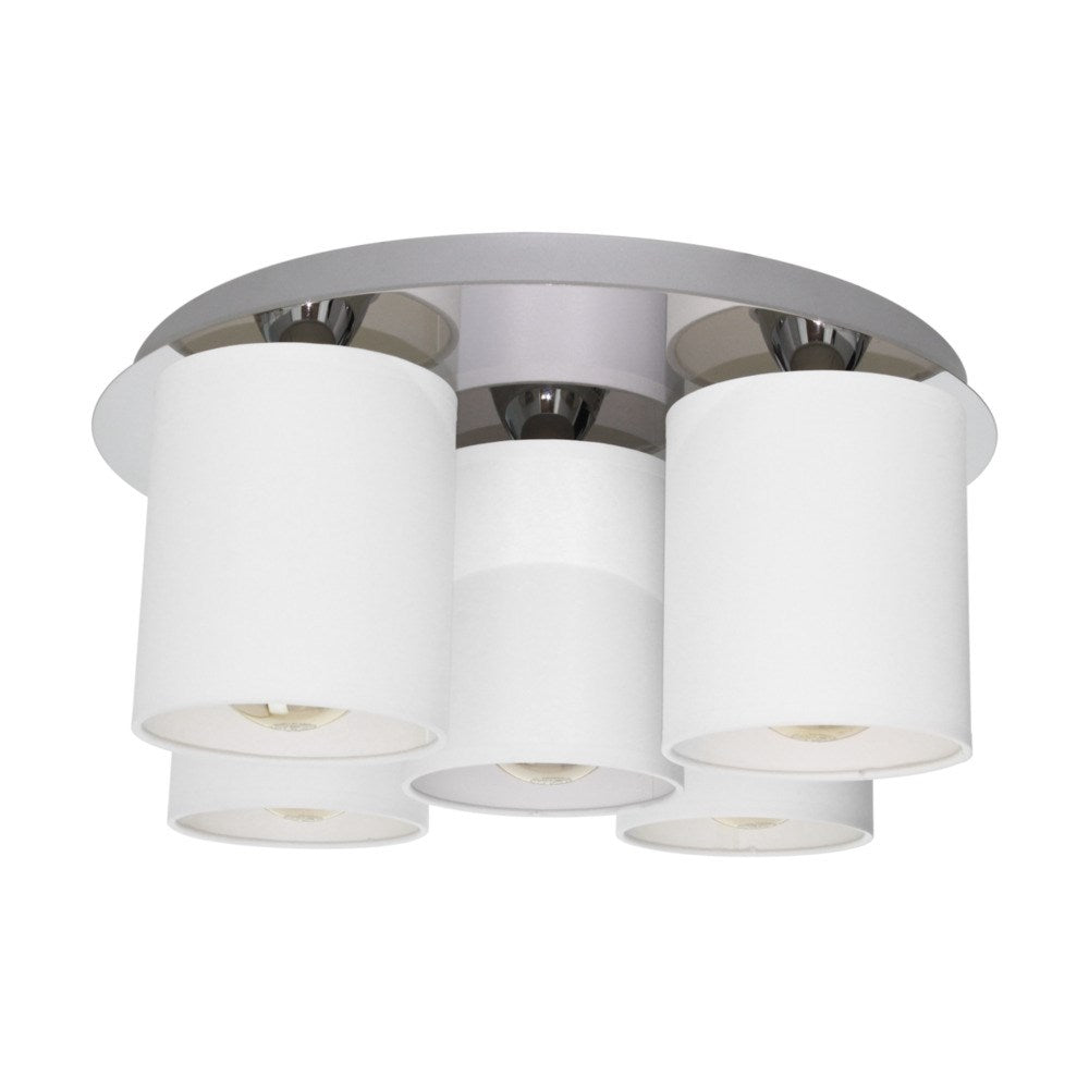 Merida Lampa Sufitowa 5xE27 Max.25W Chrom/Biały