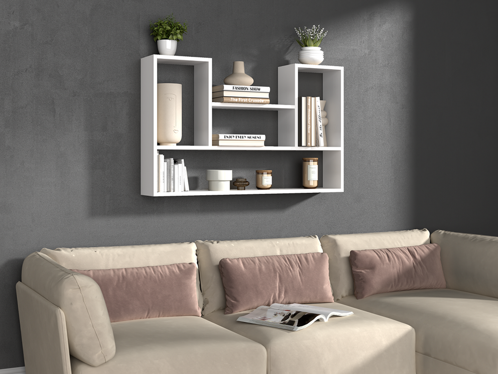 REGAŁ WISZĄCY BILBAO 4P BIEL MAT