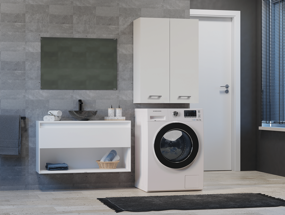 SZAFKA NAD PRALKE POLA MINI DD BIEL MAT