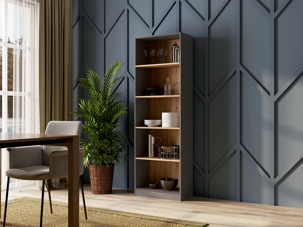 REGAŁ R60 - ANTRACYT / DĄB ARTISAN