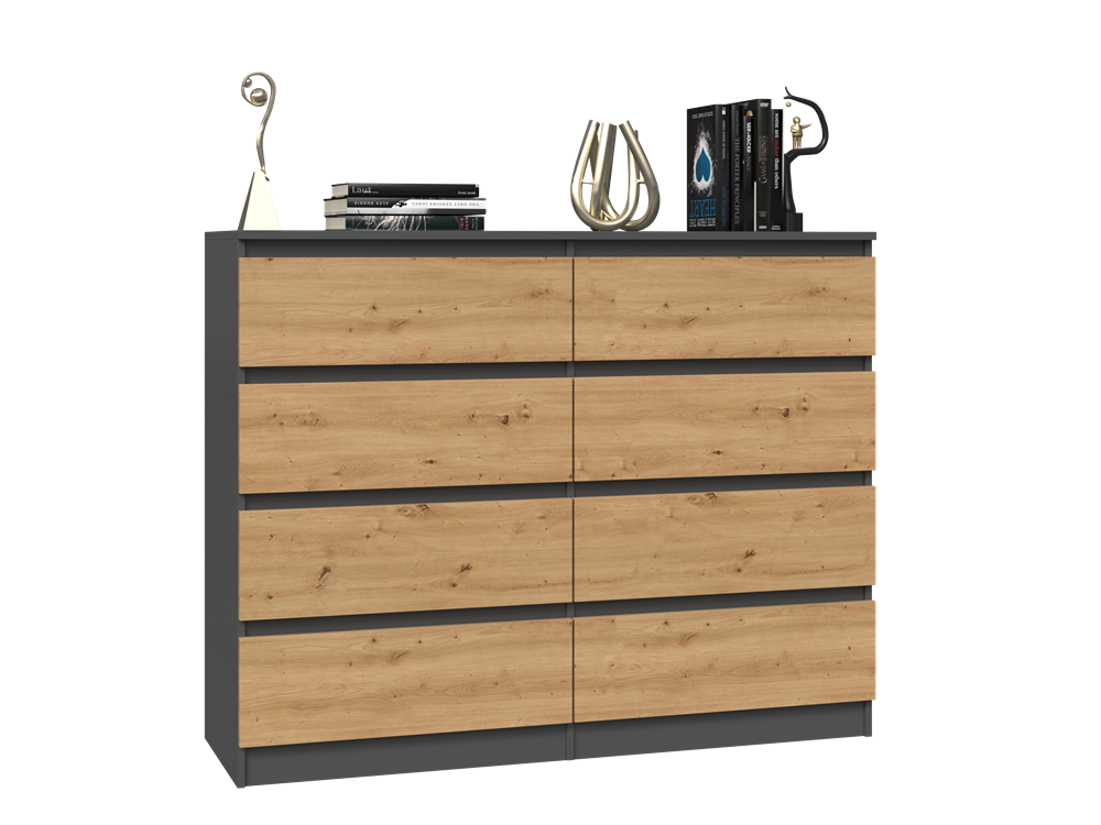 KOMODA MALWA M8 120 - ANTRACYT / DĄB ARTISAN