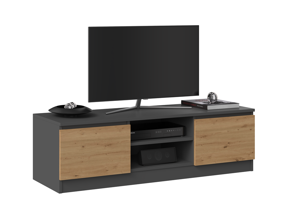 STOLIK RTV MALWA 120 - ANTRACYT / DĄB ARTISAN