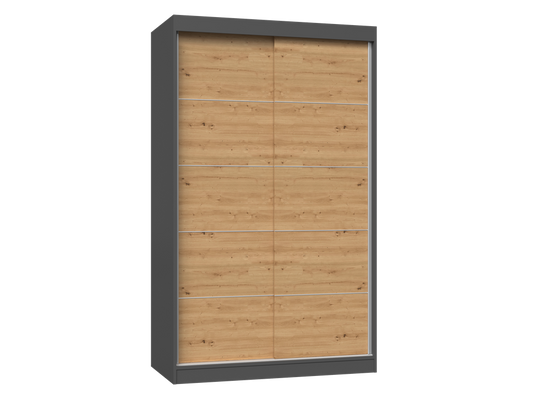 SZAFA IGA 120 - ANTRACYT DĄB ARTISAN ZE SZPROSAMI