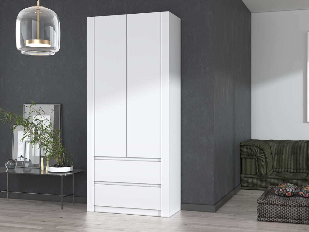 SZAFA GARDEROBA 2 SZUFLADY 90 CM DEKO 2D2S BIEL