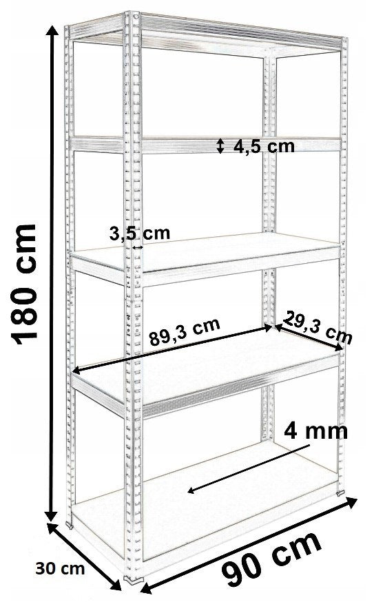 REGAŁ MAGAZYNOWY METALOWY G9030