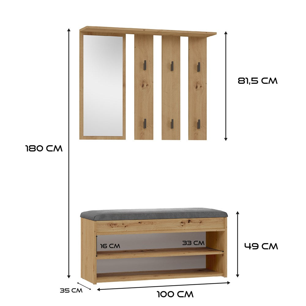 GARDEROBA PARMA 2P DĄB ARTISAN