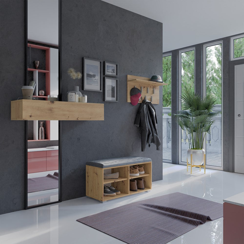 SZAFKA NA BUTY SIEDZISKO OPAL 4P DĄB ARTISAN