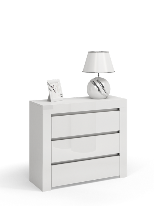KOMODA DEKO D3 - BIEL POŁYSK