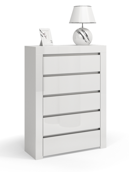 KOMODA DEKO D5 - BIEL POŁYSK