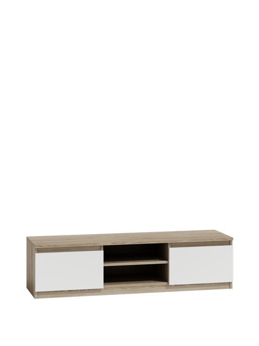 STOLIK RTV MALWA 140 - DĄB SONOMA / BIEL