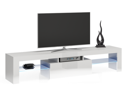 STOLIK RTV 160 DEKO BIEL POŁYSK KOMPLET